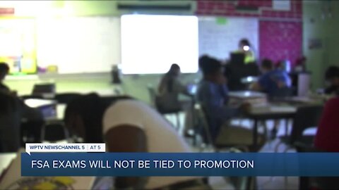 FSA scores won't be tied to student promotion or high school graduation, officials say