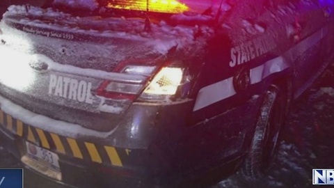 WI State Trooper squad hit in snow storm