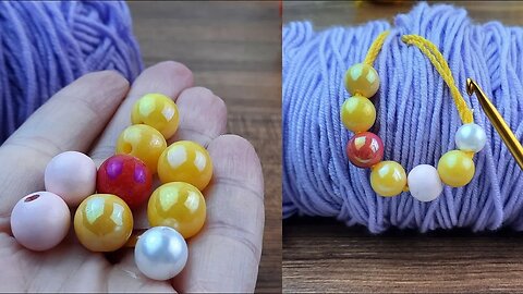 ✅️I made a very stylish eye-catching model with colorful beads #diy #knitted #howto