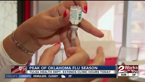 Peak of Oklahoma Flu Season: Tulsa Health Dept. Extends Clinic Hours Today