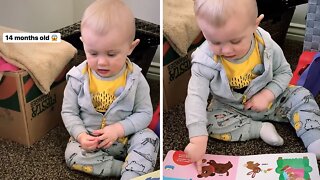 14-month-old baby shows off his vocabulary
