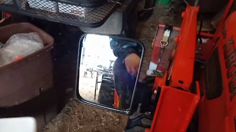 10 dollar wide view mirrors for tractor atv etc Installed on Kubota b2320
