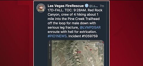 Las Vegas search and rescue team called to help injured hiker at Red Rock Canyon