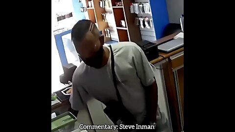 Robber turned into a holey man on his way out