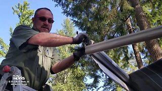 Torn RV Awning With A Failed Motor Gets Removed And Replaced