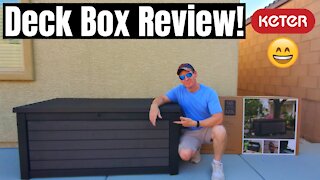 KETER XL DECK BOX ASSEMBLY & REVIEW - 165 GALLON BROWN RESIN CONTAINER