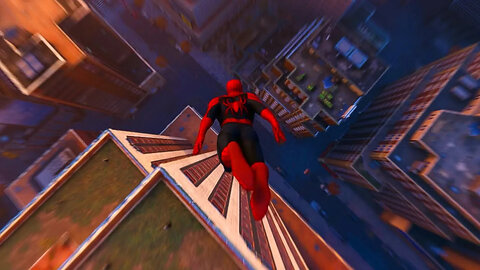 Spider Man (Tobey Maguire Suit) jumps off the highest building and gets shot at