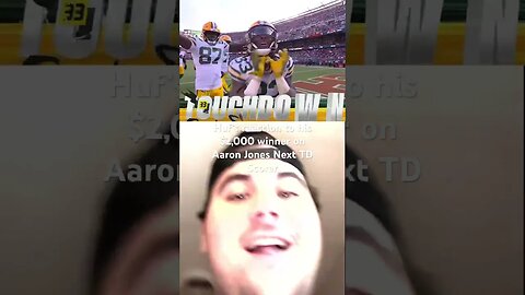 Huf's reaction to his $2,000 winner on Aaron Jones Next TD Scorer! #Reaction #NFL #Football #Like