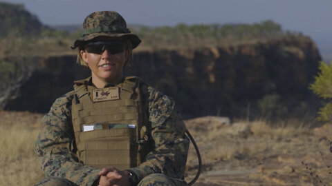 1st Lt. Sandler explains forward observation of HIRAIN during Exercise Loobye *interview*