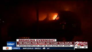 Car fire spreads to duplex, displacing residents in east Tulsa