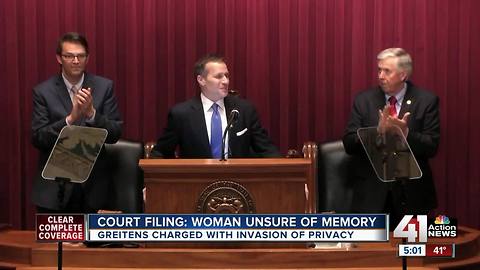 Court filing says woman in Greitens's affair unsure of memory