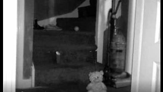 Ball moves by itself in a haunted house
