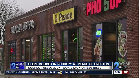 Clerk injured in robbery at Peace of Crofton smoke shop in Anne Arundel County