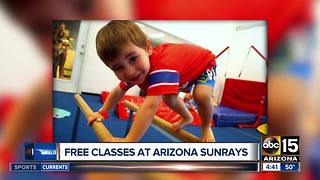 Free baby gymnastics classes at Arizona Sunrays