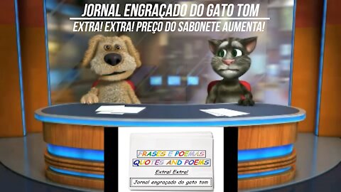 Jornal engraçado do gato tom: Preço do sabonete aumenta! [Frases e Poemas]