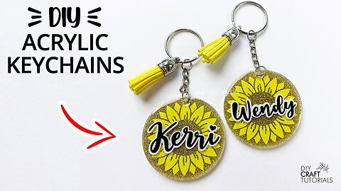 ACRYLIC KEYCHAINS WITH VINYL | SUNFLOWER RESIN KEYCHAIN