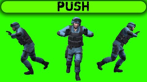 push green screen video | green screen military man pushing video |