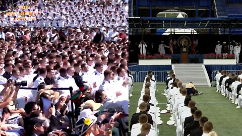 Biden vs. Trump: US Naval Academy graduation.