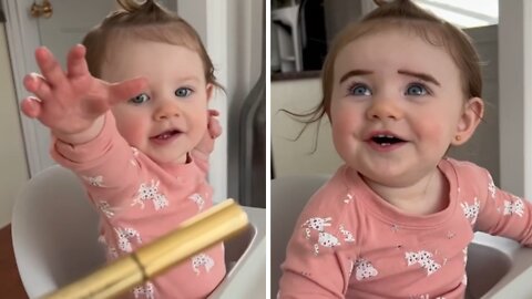 Mom Paints Fake Eyebrows On Her Baby Girl
