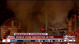 Mobile home destroyed by fire in Oakhurst