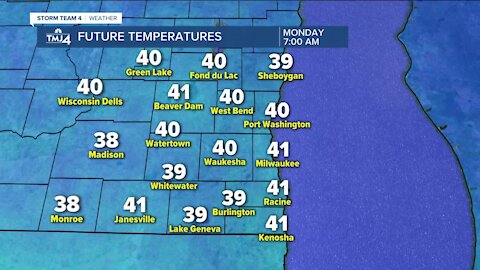 Wide range of temperatures expected as warm front moves through