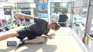 Freestylers shows off skills at World Cup viewing
