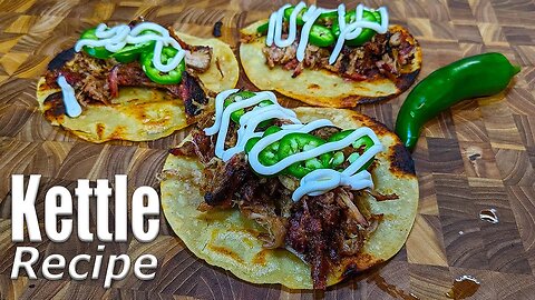 Carnitas on a Kettle Grill | Pulled Pork to Fried Corn Tortillas