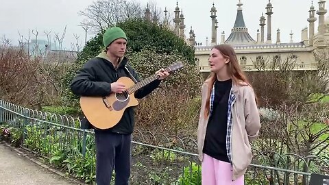 Army Dreamers! Acoustic cover by Jake Gillespie & Poppy busking in Brighton Royal Pavilion gardens.
