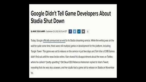 Google Stadia screws over everyone