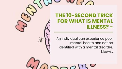 The 10-Second Trick For What is Mental Illness? - Psychiatry.org