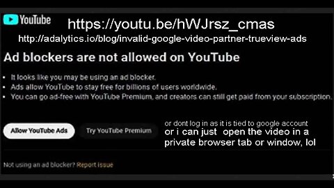 Ad blockers are not allowed on youtube, but they attack tracker/malware/shorts/crasher blockers