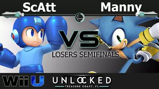 MVG|ScAtt (Mega Man) vs. Noble|Manny (Sonic) - Wii U Losers Semifinals - Unlocked