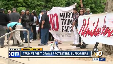 protests in advance of Trump visit