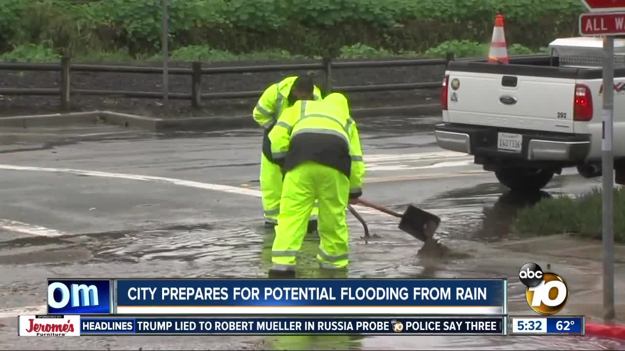 Storm preparations underway in San Diego