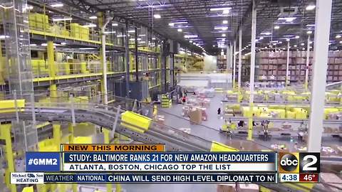 Baltimore ranked 21st in Amazon HQ2 study