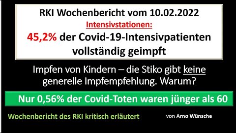 Wochenbericht des RKI vom 10.Februar 2022 - kritsch erläutert von Arno Wünsche