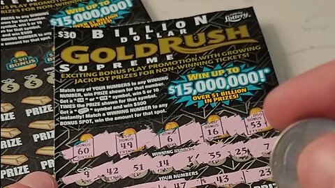 Billion Dollar Gold Rush Supreme Lottery Ticket Scratch Offs from Florida