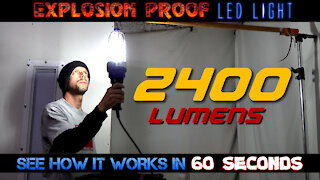 Explosion Proof LED Handlamp - 2,400 Lumens - 120-277V AC - Frosted Lens - 360° - 100ft Cord
