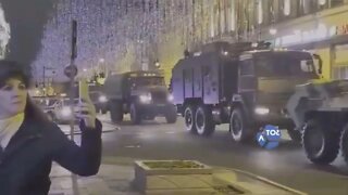 The movement of military equipment in the center of Moscow
