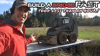 How to build a Sturdy Bridge for FREE in Less than an HOUR! You can Drive on it!