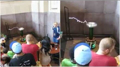 Tesla coil makes electrical music