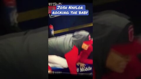 Josh Naylor Rocking the Baby on the Home Run trot vs Gerrit Cole