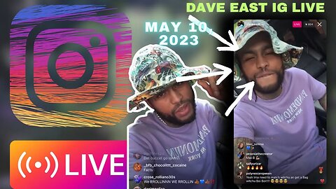DAVE EAST IG LIVE: Dave Rocking His TrendSetter Bucket Hat & Bumping Music In His Whips (10/05/23)