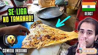 PARECE UM PEDAÇO GIGANTE DE MASSA DE PIZZA! Reagindo a COMIDAS DE RUA INDIANAS | Veja Aqui Reacts