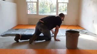 Installing Uncoupling Membrane for Laying Tile! DIY
