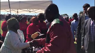 UPDATE 2 - SA President Ramaphosa arrives for May Day celebrations in Port Elizabeth (8Zn)