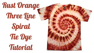 Tie-Dye Designs: Rust Orange Three Line Spiral Ice Dye