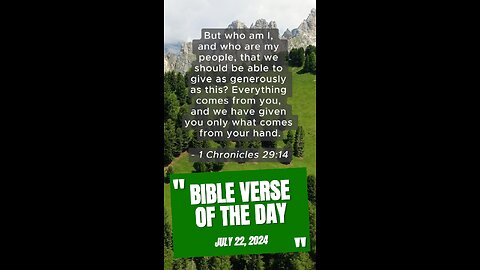 Bible Verse of the Day: July 22, 2024