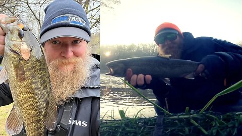 Spring River Fishing For Steelhead & Smallmouth Bass / Michigan River Fishing Videos