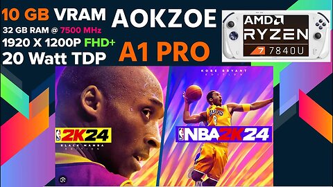 (R.I.P. KOBE & GiGi) NBA 2K24 running on AOKZOE A1 Pro "10 GB VRAM"